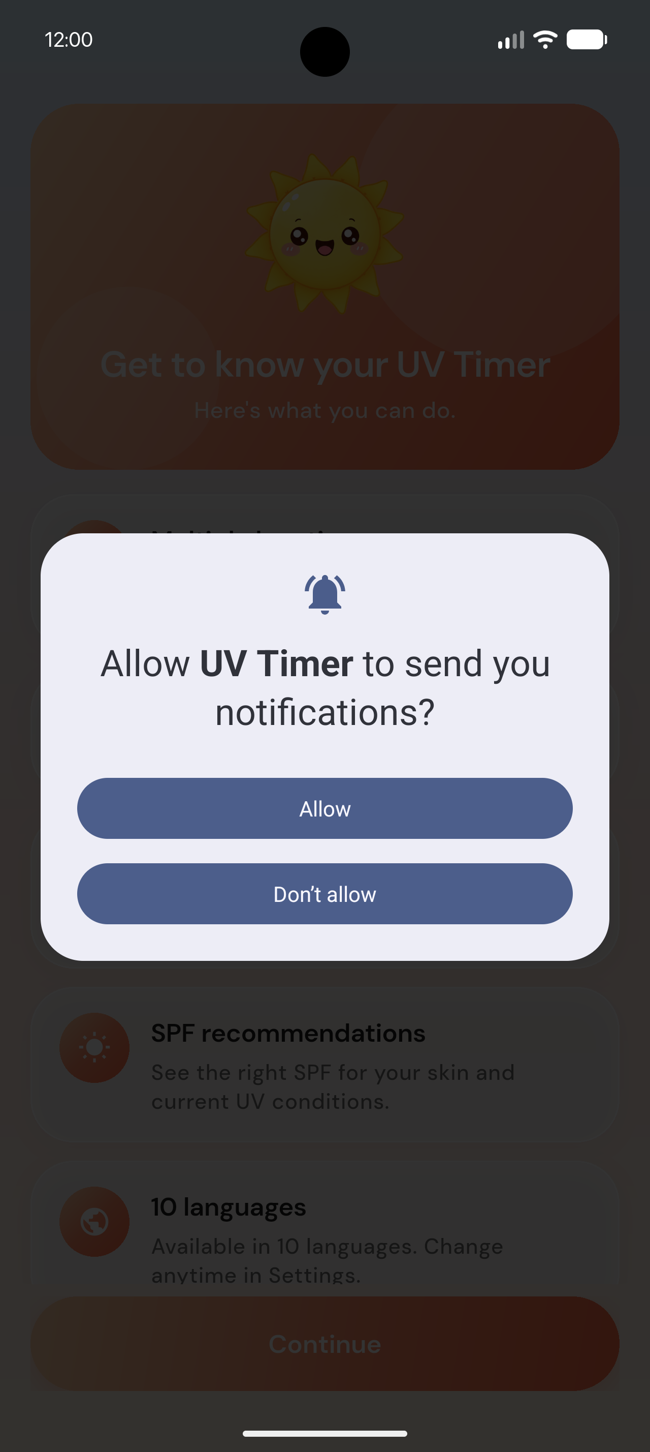 Notification prompt on Android