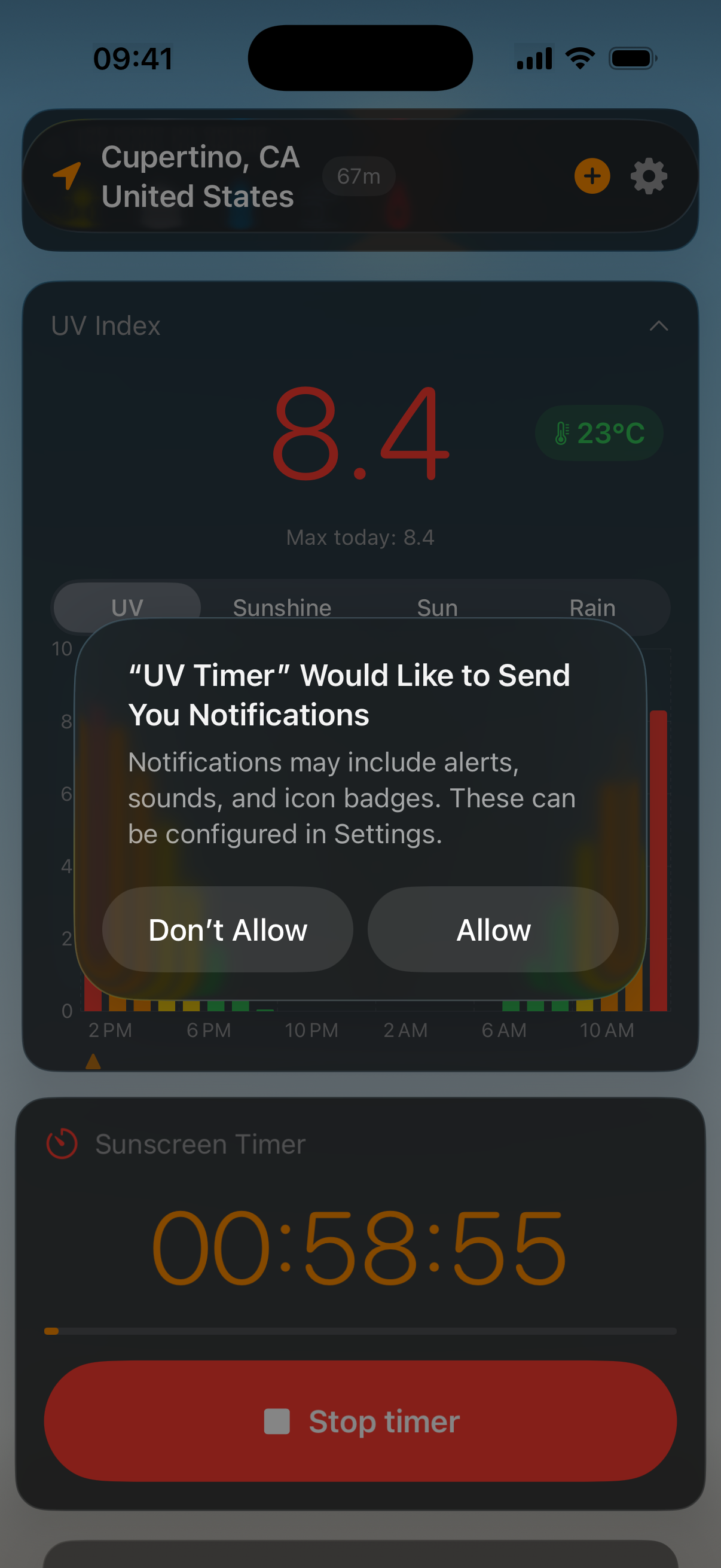 Notification prompt on iOS